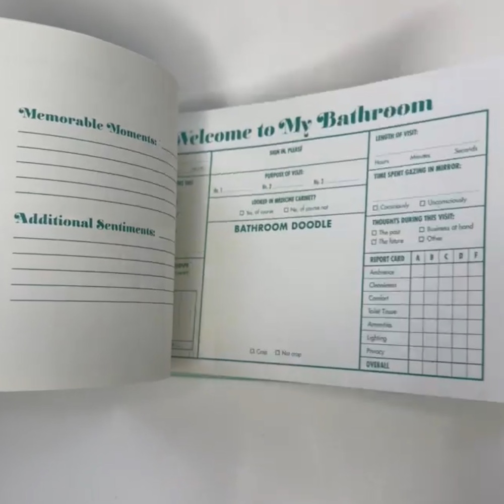 KNOCK KNOCK Bathroom Guest Book - Please Sign In While Sitting Down Hardcover - Picture 7 of 7